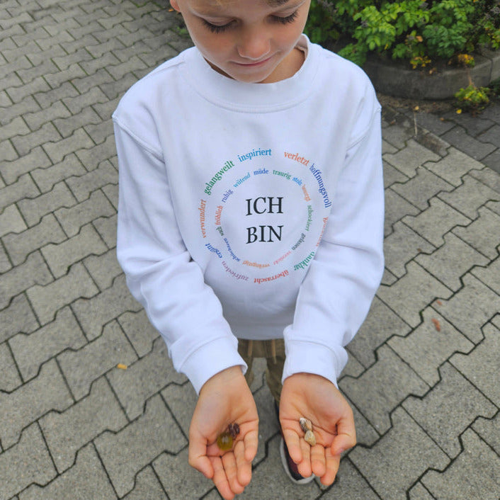 Ich bin | Affirmations-Sweatshirt für Kinder | Herzenskinder