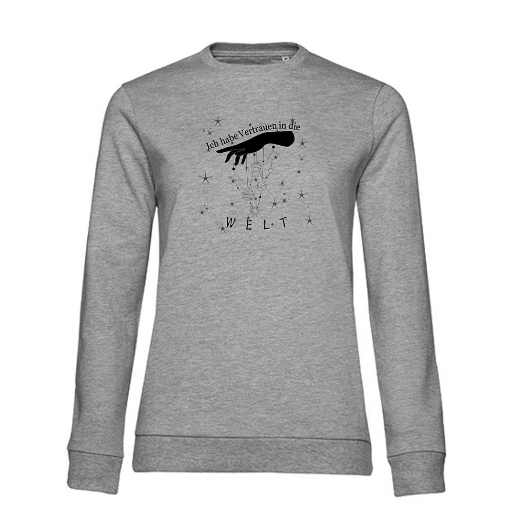 Vertrauen in die Welt | BIO-Baumwolle Affirmations Sweatshirt für Damen | Basickollektion