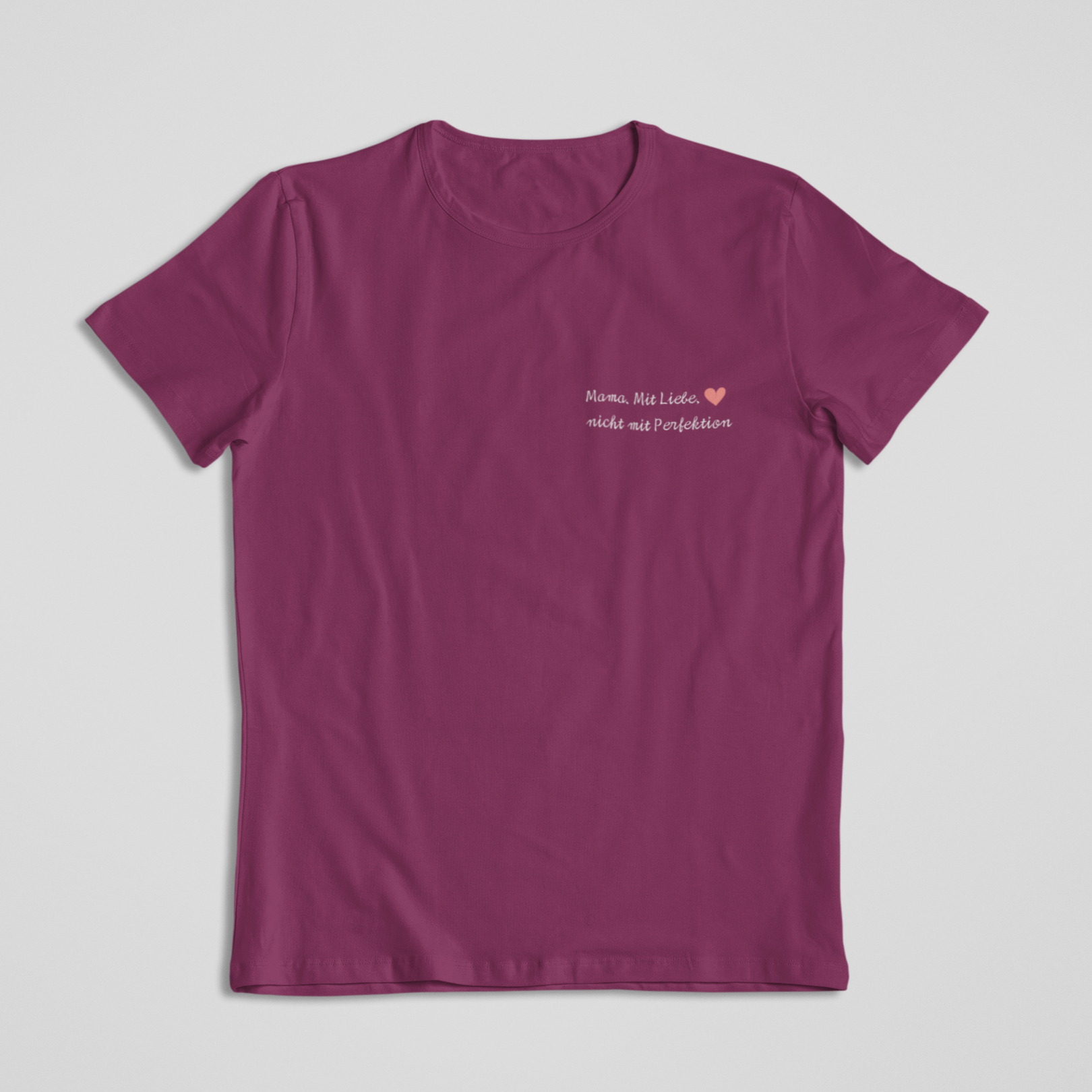 Dunkelrotes Achtsamkeits-T-Shirt