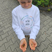 Ich bin | Affirmations-Sweatshirt für Kinder | Herzenskinder