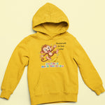 Kinder Hoodie gelb mit Affen Motiv Milo – Affirmation Fehler sind Helfer Kinderkleidung