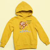 Kinder Hoodie gelb mit Affen Motiv Milo – Affirmation Fehler sind Helfer Kinderkleidung