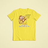 Gelbes Kinder T-Shirt mit Milo der Affe Motiv und Affirmation Ich lerne immer was dazu