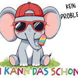 Eddy der Elefant Illustration mit Affirmation „Ich kann das schon“ – Sinachtsam Tierfreunde Design für Kinder