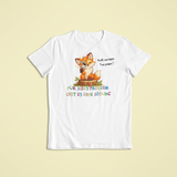 Kinder T-Shirt weiß mit Fina dem Fuchs und Affirmation „Für jedes Problem gibt es eine Lösung“ – Sinachtsam Kinder Affirmations Shirt
