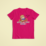 Kinder T-Shirt magenta mit Olli der Eule und Affirmation „Ich kann alles lernen“ – Affirmations Kleidung für neugierige Kinder