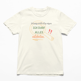T-Shirt in Natural mit dem Aufdruck: Ich darf alles entdecken – Bio-Affirmationsshirt zur Einschulung von Sinachtsam