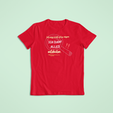 T-Shirt in Rot mit dem Aufdruck: Ich darf alles entdecken – Einschulungskollektion von Sinachtsam