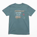 T-Shirt in Teal mit dem Aufdruck: Ich darf alles entdecken – Bio-Affirmationsshirt zur Einschulung von Sinachtsam
